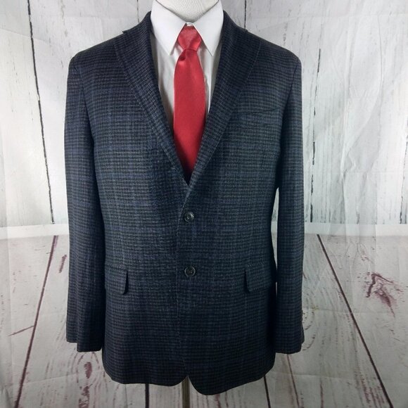 Jos A Bank 1905 With brrr Comfort 44R 2 Btn Slim Fit Multicolor Check Sport Coat - Picture 1 of 11